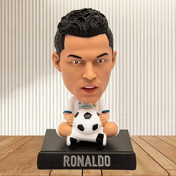 Christiano Ronaldo White and Black Bobblehead cum Mobile Holder