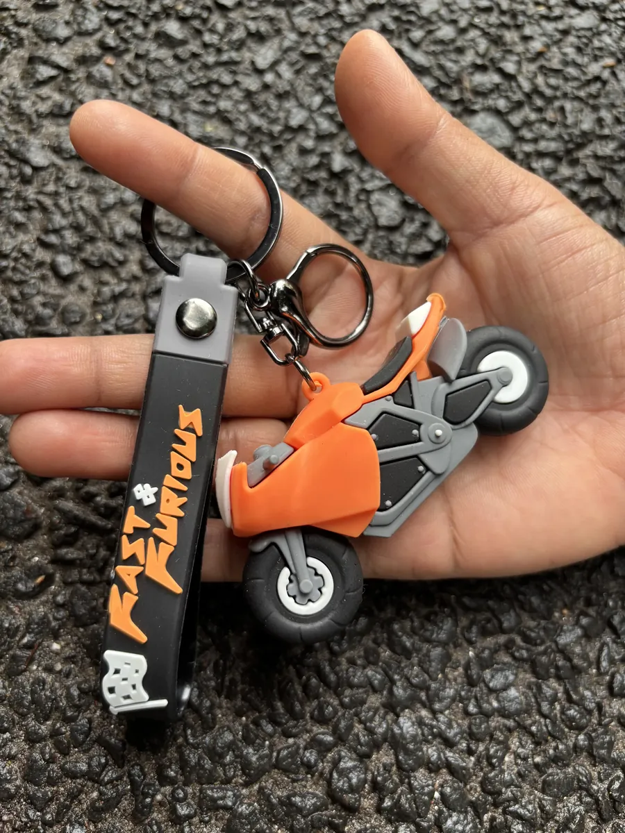 Orange Fast & Furious Bike Keychain