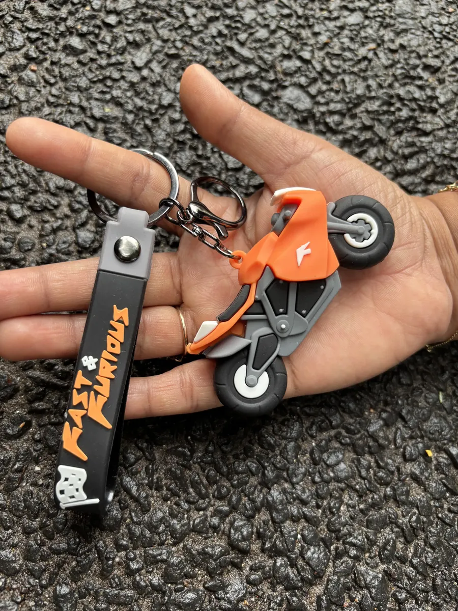 Orange Fast & Furious Bike Keychain