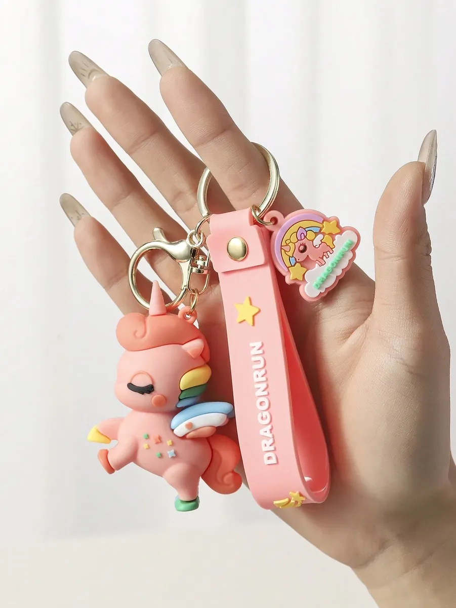 Pink Unicorn Keychain