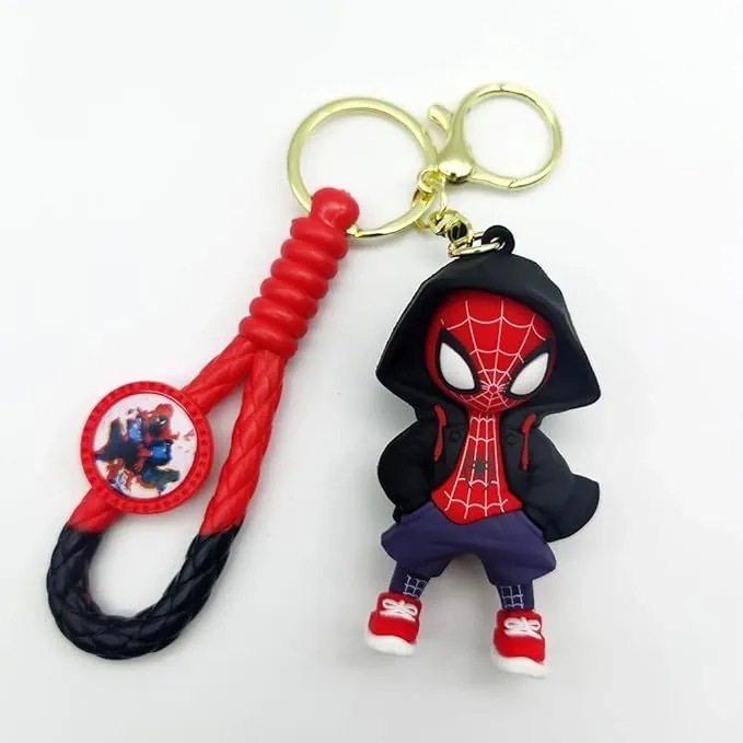 Red Spiderman Black Hoodie Keychain