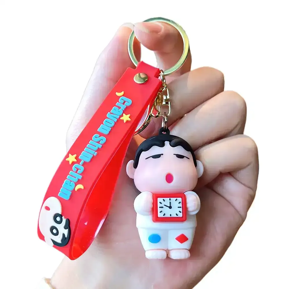 Shinchan holding a clock Keychain