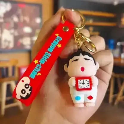 Shinchan holding a clock Keychain