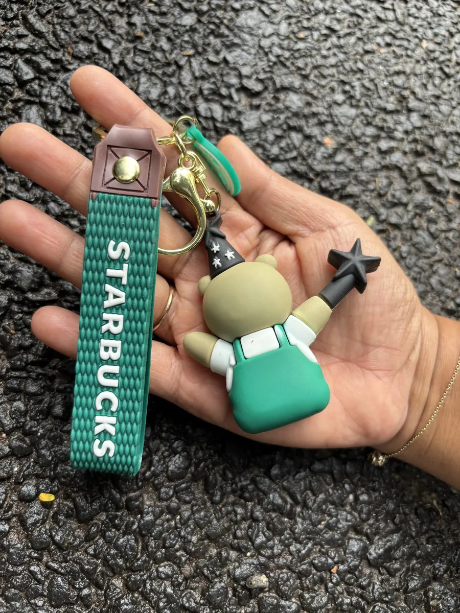 Starbucks Sitting Green Bear Keychain