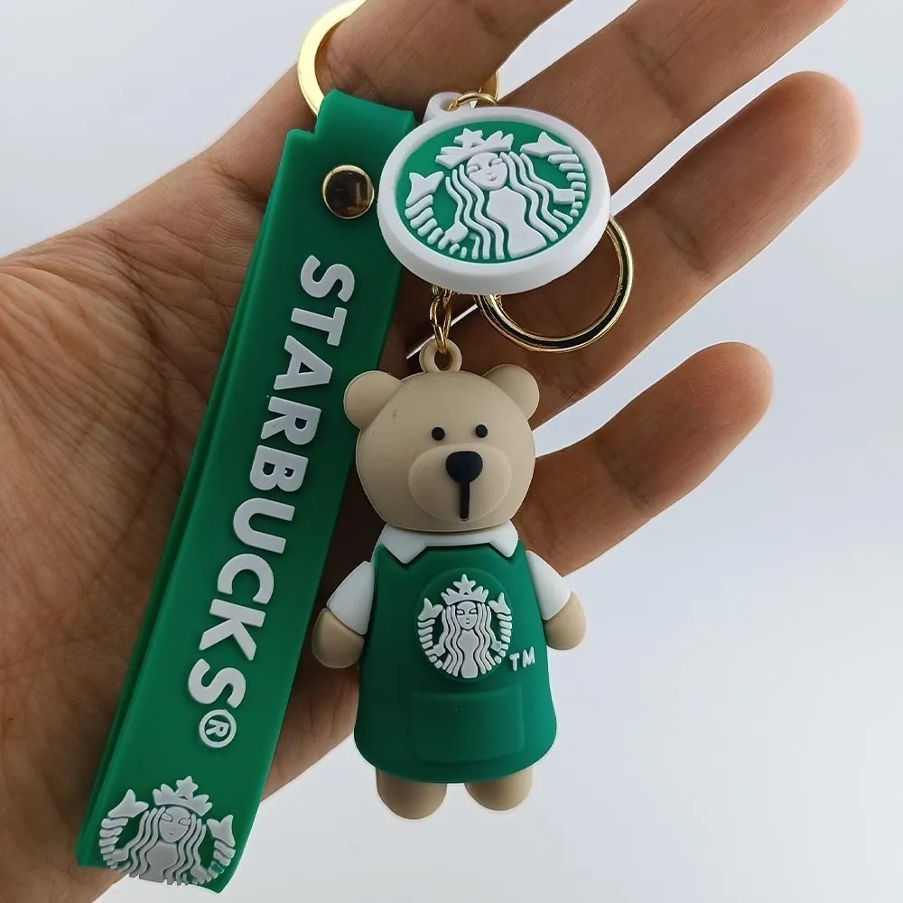 Starbucks Standing Bear Green Outfit Keychain