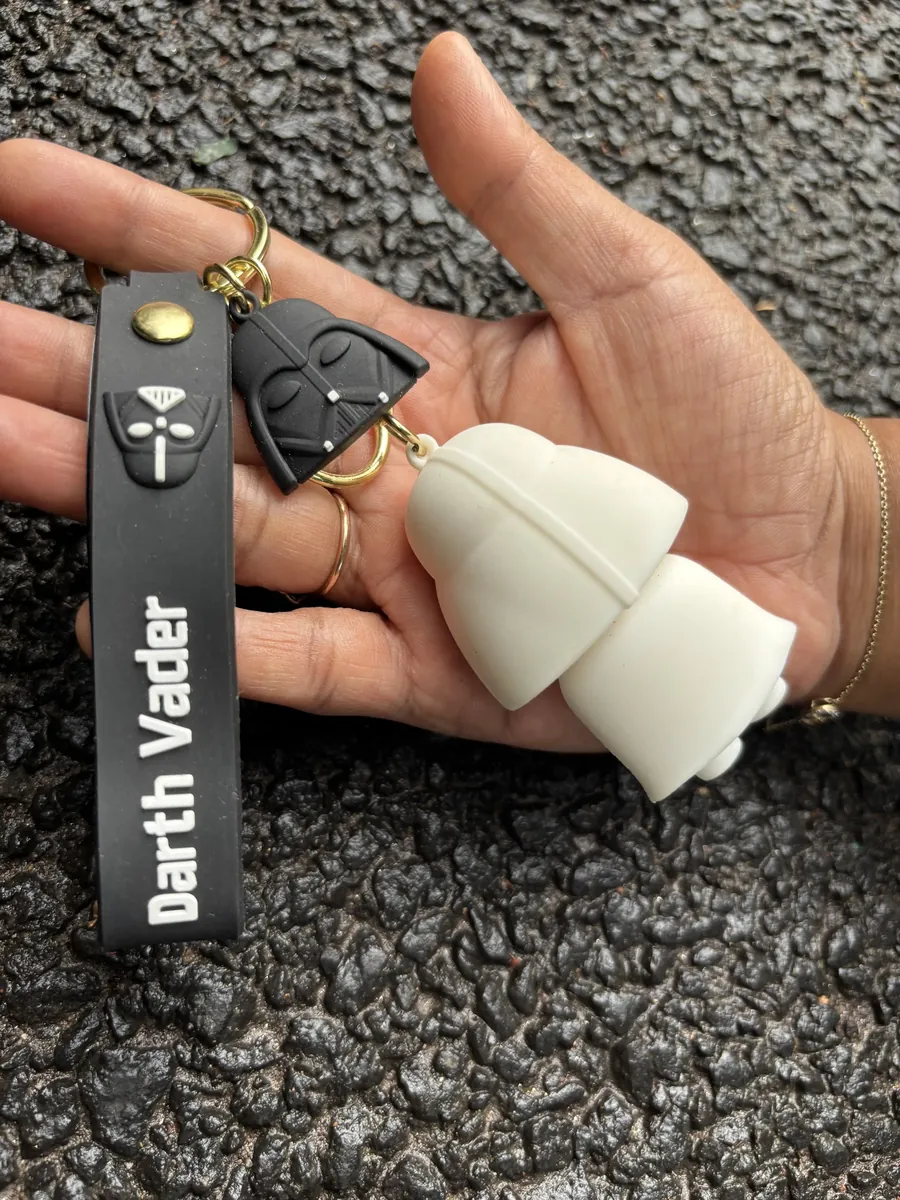 White Darth Vader Keychain