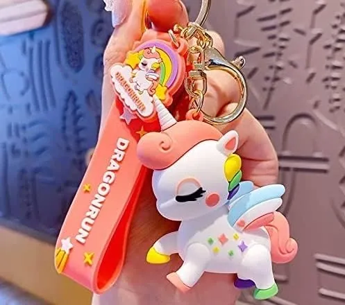 White Unicorn Keychain