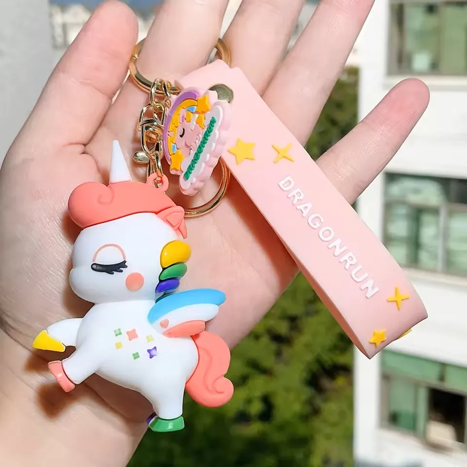 White Unicorn Keychain