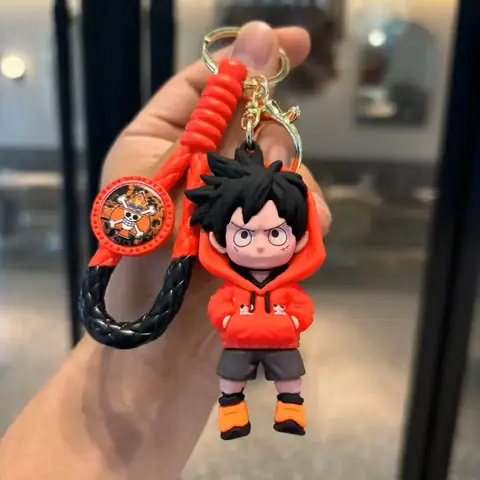 One Piece - Standing Luffy Pocket in Hoodie Keychain