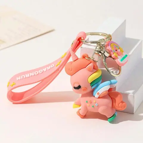 Pink Unicorn Keychain