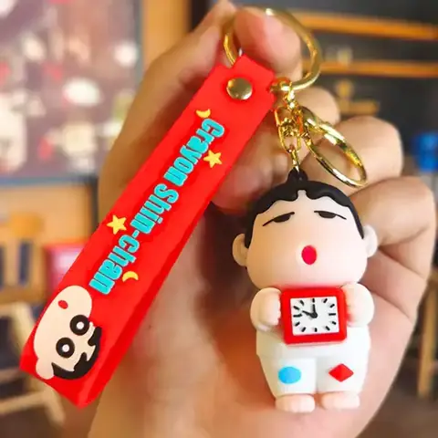 Shinchan holding a clock Keychain